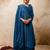 teal fancy silk blend kurta set