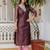 purple fancy silk blend long kurti