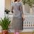 grey fancy silk blend kurta set