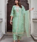 pear fancy silk blend kurta set