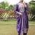 purple fancy silk kurta set