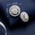 Elegant silver plated american diamond stud earrings for women