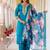 dark-sea-green fancy viscose rayon kurta set