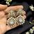 Royal antique gold plated kundan pearl drop statement earrings for women