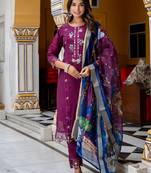 purple fancy viscose kurta set