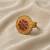 Traditional antique gold floral adjustable ring for women