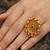 Royal design antique gold plated adjustable ring with ruby red stone