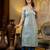 sea-green fancy silk blend long kurti