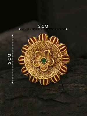 Traditional antique gold floral statement ring for women 1