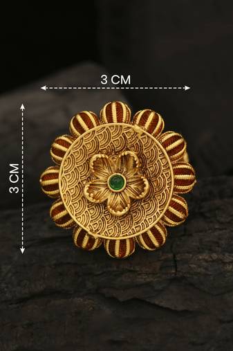 Traditional antique gold floral statement ring for women
