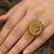 Traditional antique gold floral statement ring for women