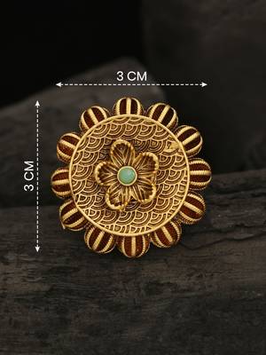 Traditional antique gold floral statement ring for women 1
