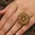Traditional antique gold floral statement ring for women