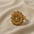 Traditional antique gold floral statement ring for women