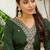 Green color silk blend embroidery long kurta
