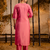 peach fancy silk blend kurta set