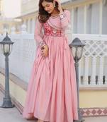 pink fancy pure silk kurta set
