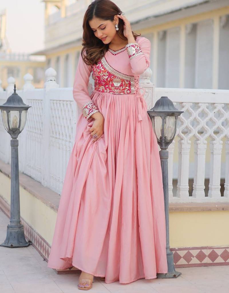 pink fancy pure silk kurta set