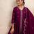 purple fancy silk blend kurta set