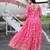 Embroidery zari sequance work with full flaired gown