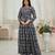 Embroidery zari sequance work with full flaired gown