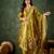 mustard fancy organza kurta set