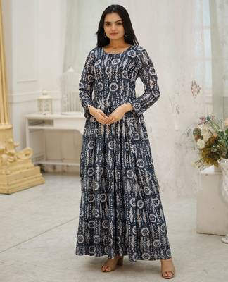 Embroidery zari sequance work with full flaired gown 2