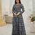 Embroidery zari sequance work with full flaired gown