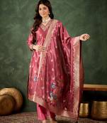 pink fancy organza kurta set