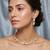 Elegant gold plated american diamond necklace set with earrings for women