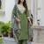 Green silk blend designer festive wear readymade suit