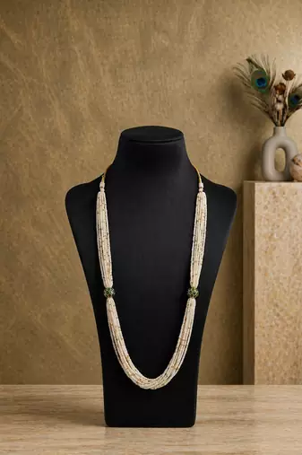 Elegant multi-layer pearl mala necklace for women