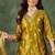 mustard fancy organza kurta set