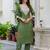Green silk blend designer festive wear readymade suit