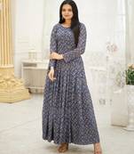 Embroidery zari sequance work with full flaired gown