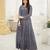Embroidery zari sequance work with full flaired gown