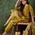 mustard fancy organza kurta set