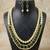 Royal emerald green pearl layered necklace set with earrings for women