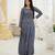 Embroidery zari sequance work with full flaired gown
