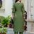 Green silk blend designer festive wear readymade suit