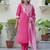 Pink silk blend designer festive wear readymade suit