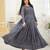 Embroidery zari sequance work with full flaired gown
