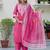 Pink silk blend designer festive wear readymade suit
