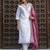 white fancy chanderi silk kurta set