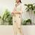 Off white color silk blend embroidery long kurta