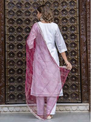 white fancy chanderi silk kurta set 4