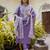 purple fancy silk blend kurta set