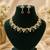 Elegant emerald green kundan necklace set with drop earrings for women