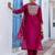 Pink cotton silk blend designer festive wear readymade suit