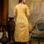 yellow fancy silk blend long kurti